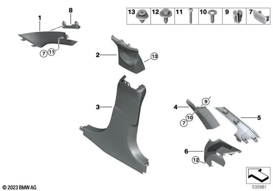 Clip for BMW 1 Series F70, 2 Series F44, 4 Series G26, G26E, G26F, G26N, 5 Series G60, G61, G68, G90, X2 U10, X3 G45 (OEM 07145A54705). Genuine BMW
