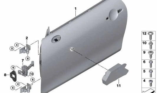 Freno de puerta OEM 51217297261 para MINI F56, F57, F56 BEV, F56 LCI, F66, F67... y más. Original MINI.