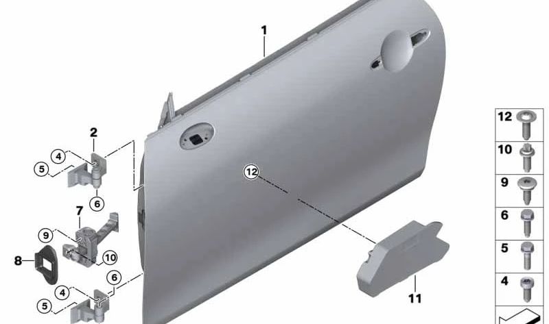 Crashpad puerta delantera derecha OEM 51717297270 para MINI F56, F56 LCI, F66, Cabrio F57... y más. Original MINI.