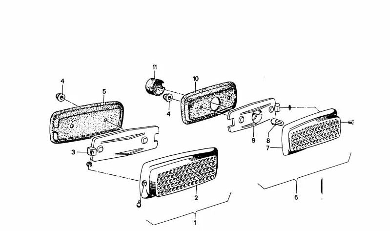 Intermitente lateral delantero OEM 63141351891 para BMW E30. Original BMW.