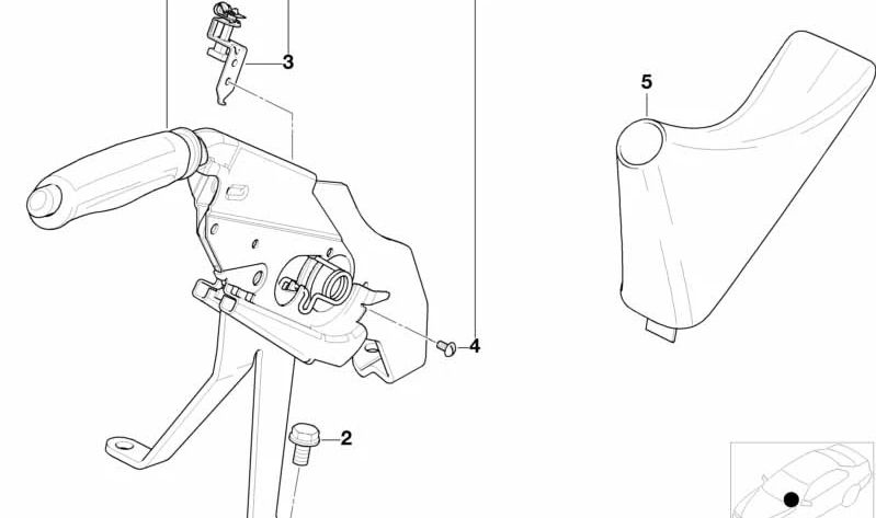 Handbremshebel Dakota OEM 34406762193 für BMW X5 E53. Original BMW.