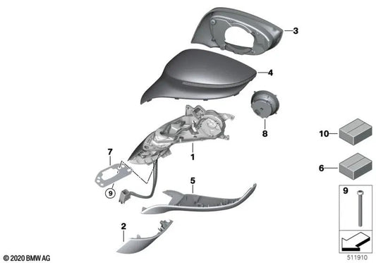 Boden des linken gedruckten Gehäuses für BMW I I12, I12N, I15 (OEM 51167393267). Original BMW