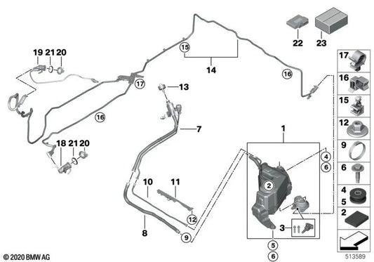Dosierleitung per BMW X7 G07, G07N (OEM 1619749835). BMW originale