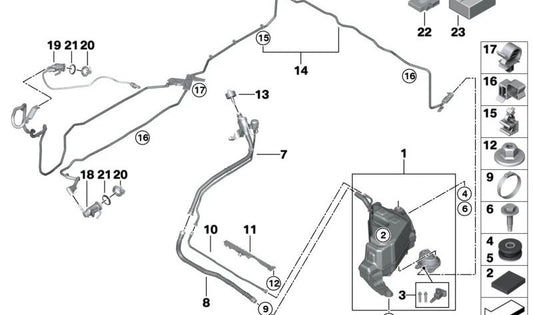 Dosierleitung for BMW X5 G05, X6 G06 (OEM 16197498809). Genuine BMW