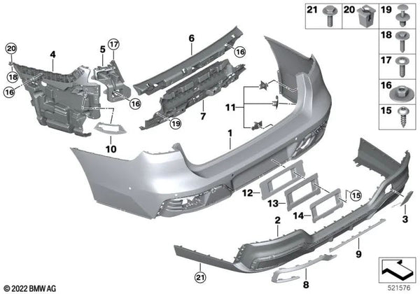Adaptador soporte trasero OEM 51129464148 para BMW Serie 7 G70 735i, 740d, 740i, 750e xDrive... y más. Original BMW.