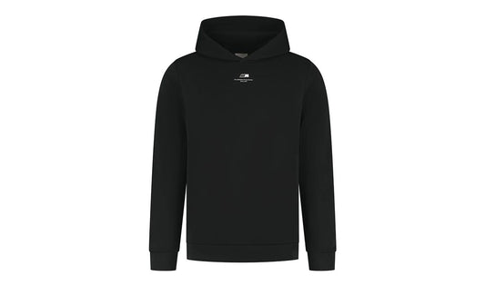 Sudadera con capucha M con logo blanco OEM 80145B5F598 para BMW. Talla unisex (XS a XXL), 100% algodón orgánico, diseño oficial con texto "The Ultimate Driving Machine Since 1972". Original BMW.