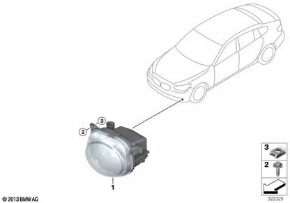 Right LED fog lights for BMW F07N, F10N, F11N, F18N (OEM 63177311294). Original BMW.