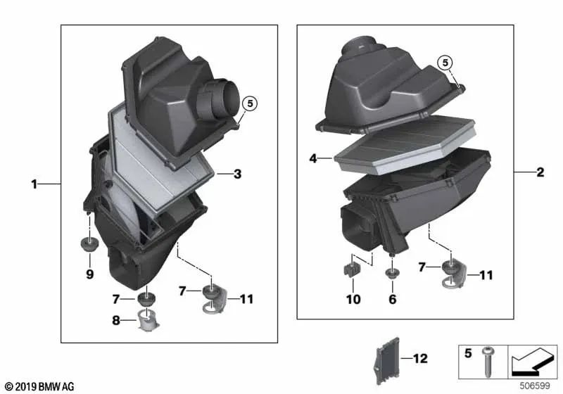 BMW Support 5 F90 -Serie, F90N, G30, G30N, G31, G31N, G38, G38N, Serie 6 G32, G32N, Serie 7 G11, G11N, G12, G12N, Serie 8 F91, F92, F93, G14, G15, G16 (G16 () OEM 13718620475). Original BMW