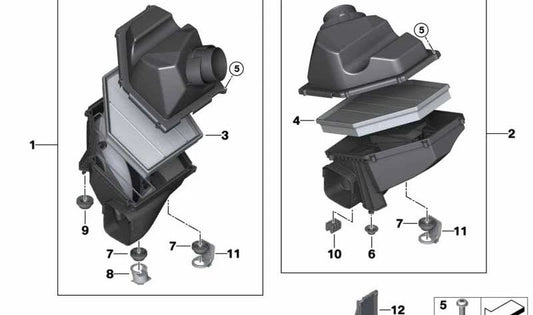 Elemento do filtro de ar para BMW 5 G30 Series, G31N, 7 G11N Series, G12N, Série 8 G14, G15, G16 (OEM 13718699809). BMW original