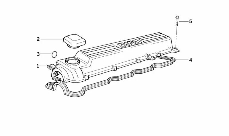 Tapa de balancines OEM 11129069261 para BMW E36, E34. Original BMW.