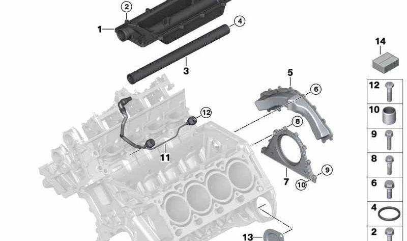 Tapa trasera para BMW E60, E61, E63, E64, E65, E66, E53, E70 (OEM 11147504376). Original BMW