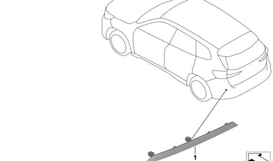 Reflector trasero derecho OEM 63149451808 para BMW U11, U12. Original BMW.