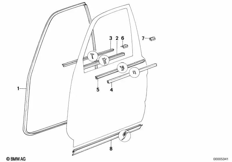 Moulage avant droit pour BMW E34 (OEM 51212232444). BMW d'origine