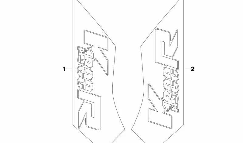 Emblema lateral derecho OEM 46637728190 para BMW Motorrad R1200GS (K50), R1200GS Adventure (K51), R1250GS (K50), R1250GS Adventure (K51). Original BMW Motorrad.