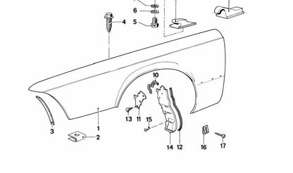 Junta de goma OEM 51711917009 para BMW E24. Original BMW.
