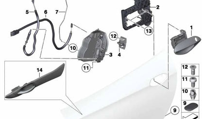 Varilla de apertura puerta delantera izquierda OEM 51217192377 para BMW Z4 E89. Original BMW.
