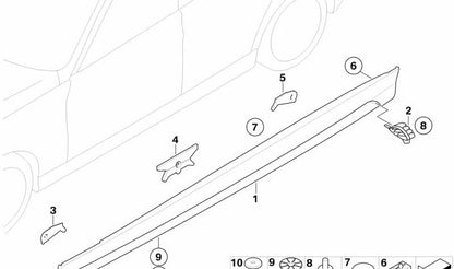 Placa protetora traseira direita OEM 51777166876 para BMW E90, E91. BMW originais.