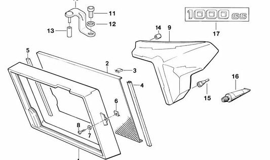 Pieza angular OEM 46632308367 para motos BMW K100, K100RS, K100RT, K100LT. Original BMW Motorrad.