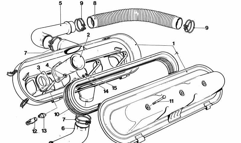 Tubo de admisión OEM 13711304696 para BMW E3, E9, E12, E21, E23, E24, E28. Original BMW.