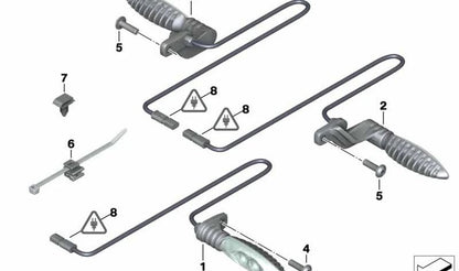 Soporte de cable OEM 12521742686 para BMW E39, E38, E31. Original BMW.