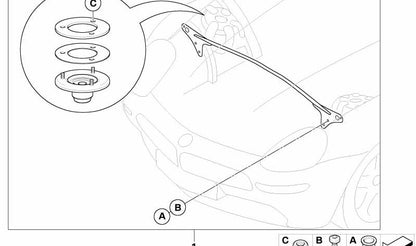 Barra de refuerzo / Torretas OEM 51710420759 para BMW E52 Z8. Original BMW.