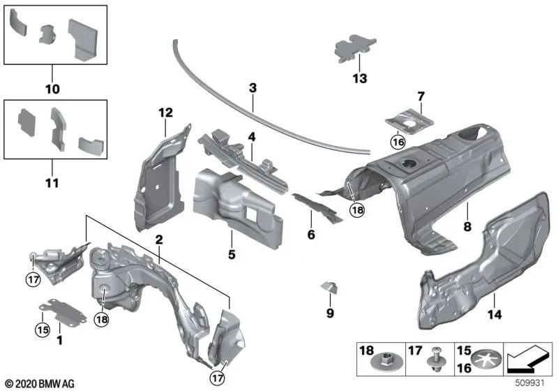 Condensate water drain sound insulation for BMW F20, F21, F22, F23, F87, F30, F31, F34, F35, F80, F32, F33, F36, F82, F83 (OEM 51487360505). Original BMW.