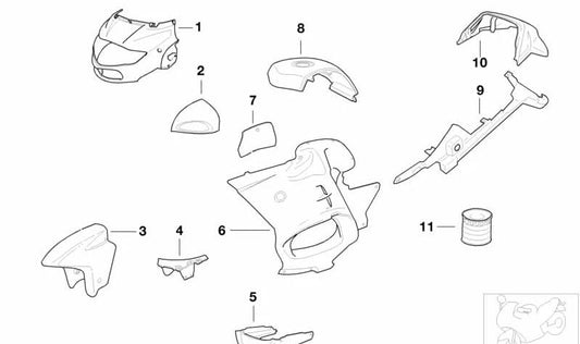 Espejo con aparejo izquierdo OEM 46632313715 para motos BMW R1100RT, R850RT, R1150RT... y más. Original BMW Motorrad.