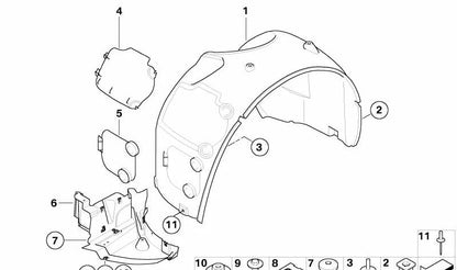Cubierta inferior derecha para BMW Z4 E85, E86 (OEM 51717168996). Original BMW
