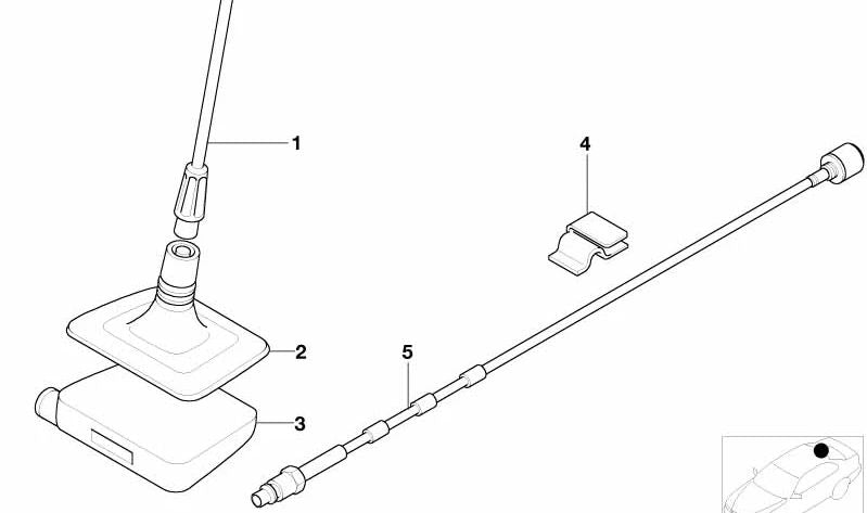 OEM connection unit 84508372699 for BMW E36, E39, E38. Original component of the rear telephone antenna system. Original BMW.