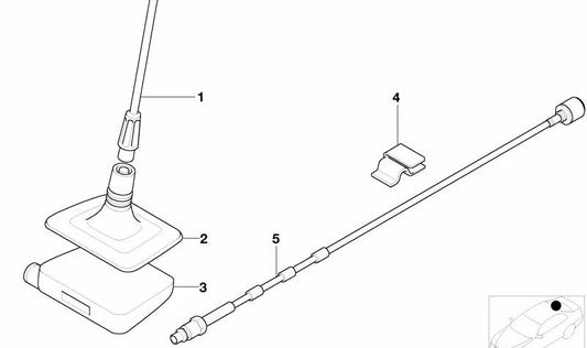Unidad de conexión OEM 84508372699 para BMW E36, E39, E38. Componente original del sistema de antena de telefonía trasera. Original BMW.