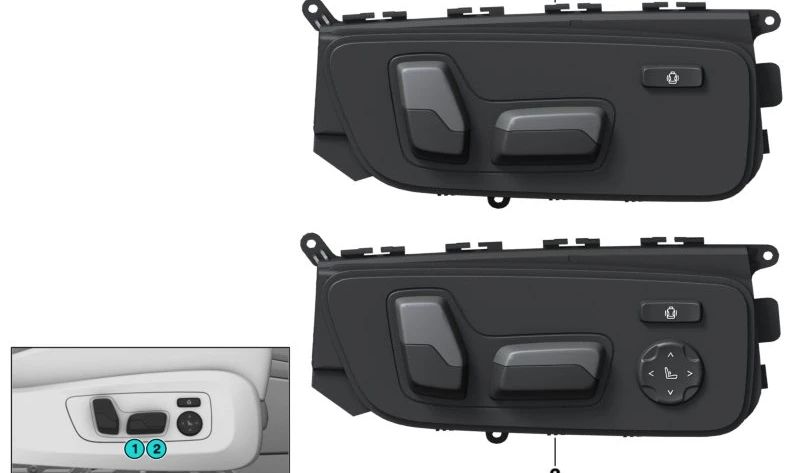 Seat Adjustment Switch Left For BMW G42 G87 G20 G21 G80 G81 G22 G23 G26 G82 G83 F91 F92 F93 G14 G15 G16 F97 G01 G02 G05 G06 G07 (OEM 61316801481). Original BMW.