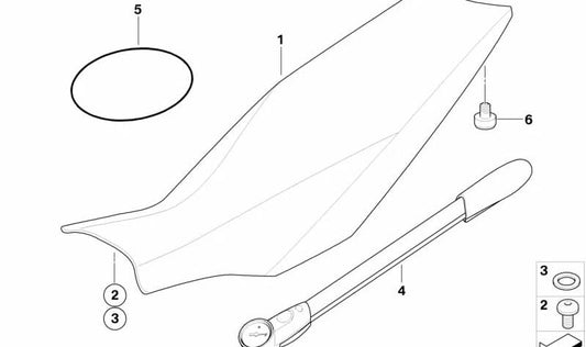 Absorbeur à amortisseur arrière OEM 33537697026 pour les motos BMW G 650 X (K15) 2006-2007. BMW original Motorrad.