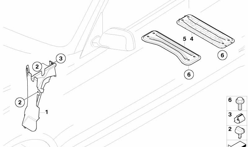 Partition Wall Left Inlet Compartment for BMW E83N (OEM 41133428694). Original BMW