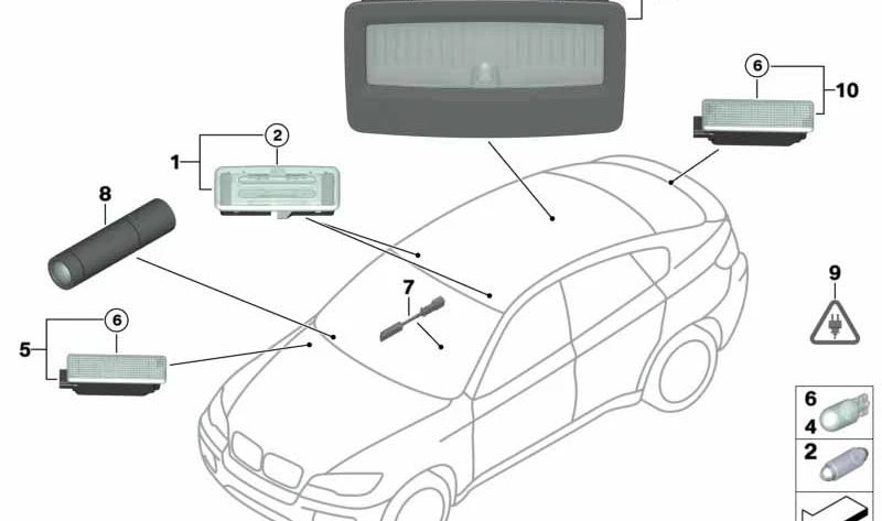 Luz LED OEM 63319143561 para BMW X5 E70, E71, E72 (todos los modelos compatibles). Pieza original BMW. Ideal para sustituir bombilla LED en faros o iluminación del vehículo.