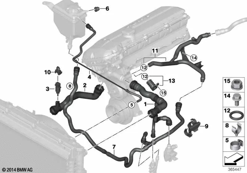 TUBI DI RETRO per la BMW E60, E61 (OEM 17127519258). BMW originale.
