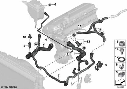 TUBI DI RETRO per la BMW E60, E61 (OEM 17127519258). BMW originale.