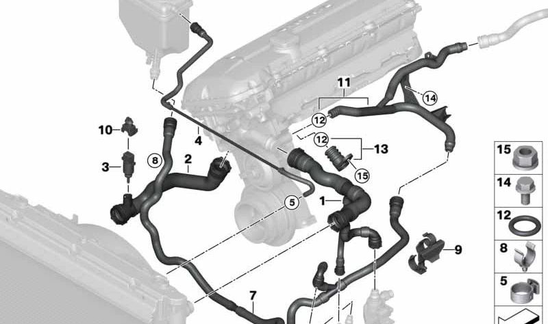 Manguera de suministro para BMW Serie 7 E65, E66 (OEM 17127524838). Original BMW