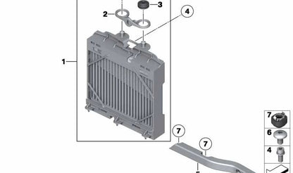 Enfriador de aceite del motor OEM 17217572542 para BMW F07, F10, F11, F06, F12, F13, F01, F02, F04. Original BMW.