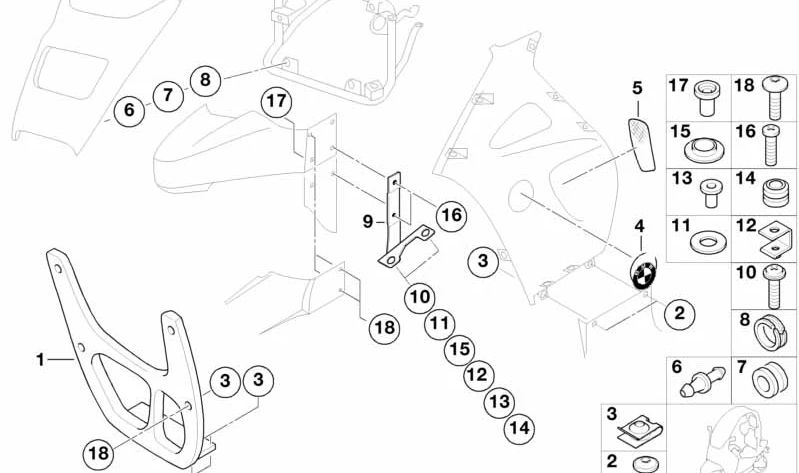 Casquillo de tope OEM 46622329167 para BMW Motorrad C1 (C101), K 1600 GT (KK48), R 1200 RT, R 1250 RT (RK52). Compatible con modelos desde 2000 hasta 2023. Original BMW Motorrad.