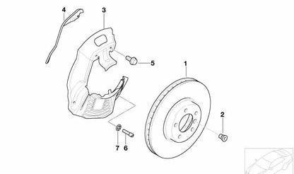 Disco de freno ventilado para BMW E39 (OEM 34116767059). Original BMW