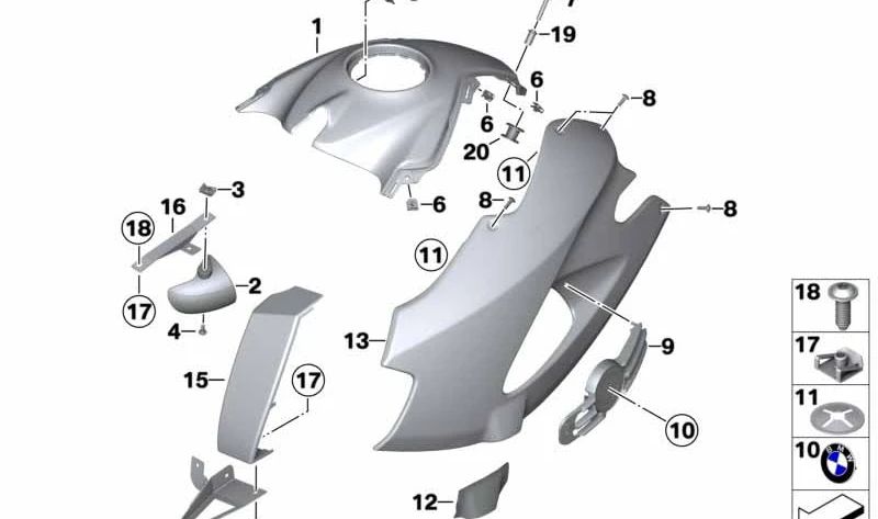 Lámina de protección térmica OEM 46637690996 para motos BMW R1200GS, HP2 Enduro y más. Original BMW Motorrad.