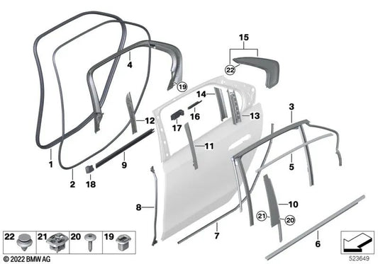 Colonna in basso a destra B articolazione per BMW G70 (OEM 51769447438). BMW originale