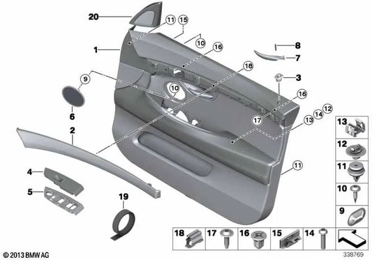 Gear Shift Center Cover for BMW F07, F07N (OEM 51417232537). Original BMW.