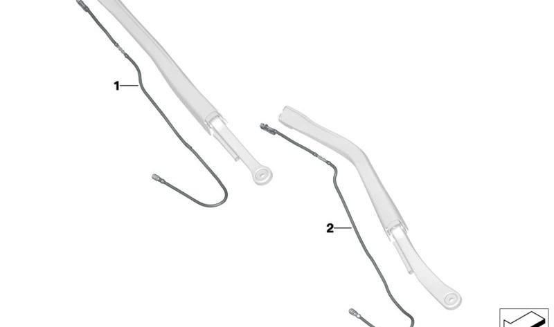 Tobera limpiaparabrisas con tubo lado conductor OEM 61615A43606 para BMW G70. Original BMW.