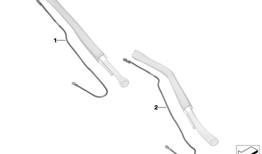 Tobera limpiaparabrisas con tubo lado conductor OEM 61615A43606 para BMW G70. Original BMW.