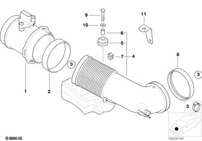 Anel de borracha para BMW E34, E39, E32, E38, E65, E66, E31, E53, E52 (OEM 13711736195). BMW original.