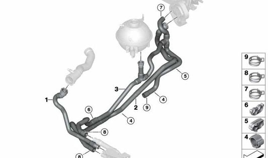 OEM Return Refrigerant Manguito 64219305756 pour BMW F25, F26. BMW d'origine.