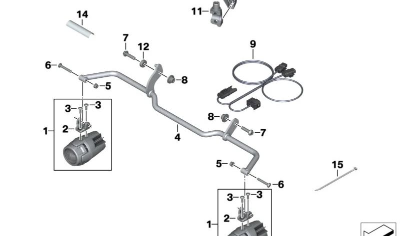 Soporte para faro suplementario OEM 77518406861 para motos BMW R1250R, R1250RS, R1200R, R1200RS. Original BMW Motorrad.