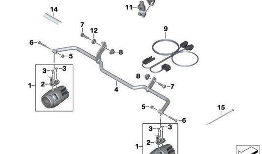 Suporte para o Farol Suplementar OEM 77518406861 para motocicletas BMW R1250R, R1250RS, R1200R, R1200RS. BMW Motorrad original.