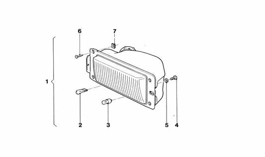 Antiniebla pilot/left position light OEM 63172165695 for BMW E81, E87, E88, E90, E91, E92, E93, E60, E61, E63, E64, X3 E83, X5 E70, X6 E71, E72, Z4 E89. Original BMW.